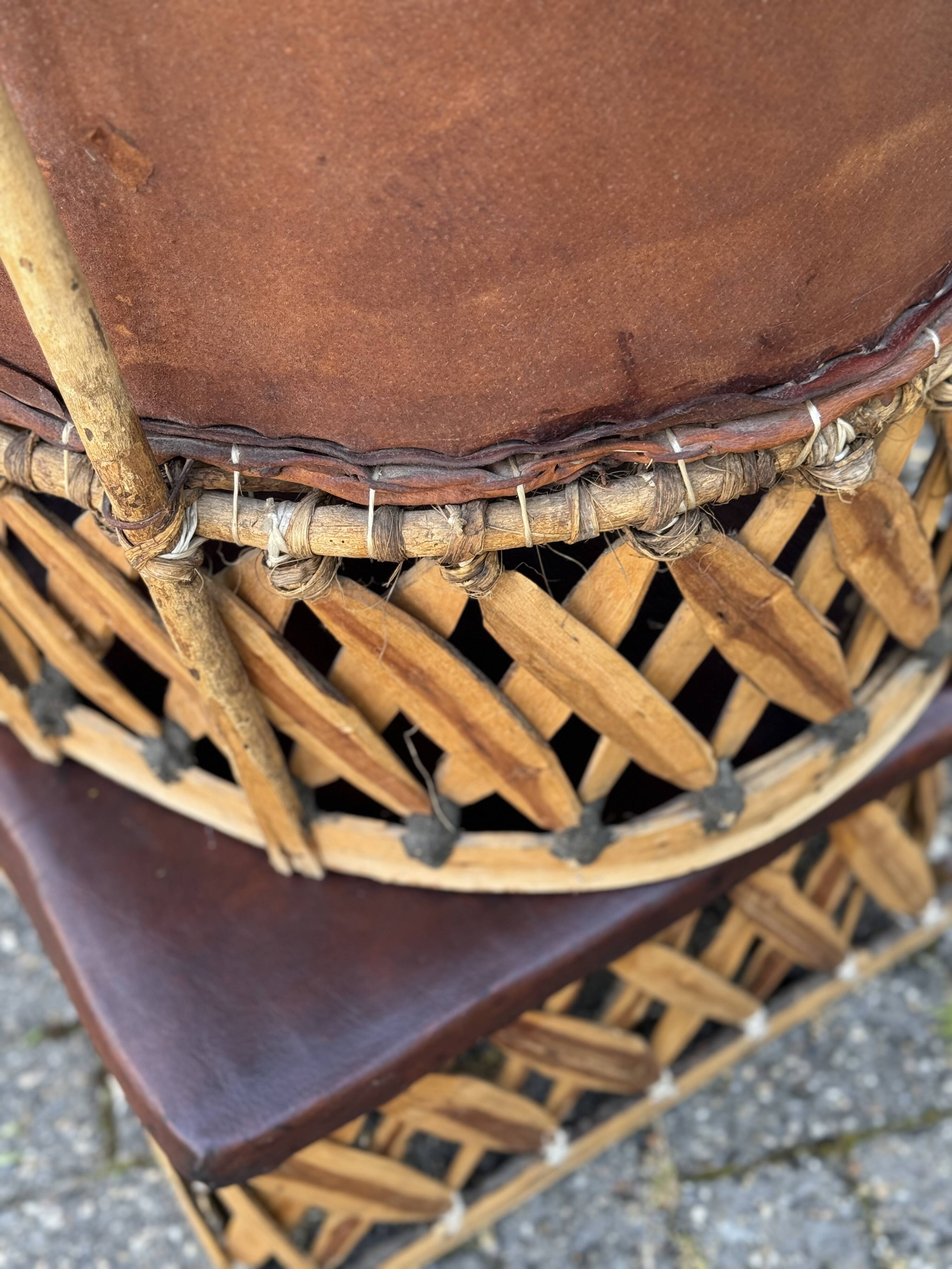 Vintage Mexican Equipale chairs and table