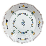 Ancienne Assiette Faïence Française XVIIIème NEVERS Petites fleurs bleues