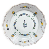 Ancienne Assiette Faïence Française XVIIIème NEVERS Petites fleurs bleues