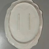 Grand plat ancien en faience barbotine