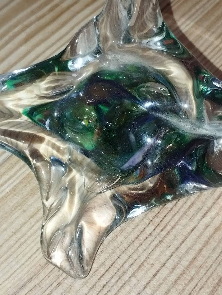 Vintage hand-blown glass swan sculpture – 1960s/70s