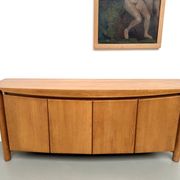 Curved enfilade Maison Regain in solid elm, 1970.
