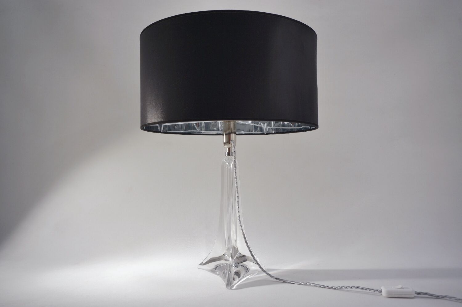 Lampe en cristal Saint Louis, signée, années 1950 environ, française