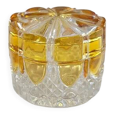 Boîte en cristal ambre et transparent Val Saint-Lambert Art déco