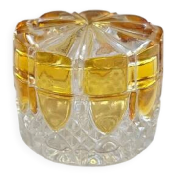 Amber and transparent crystal box Val Saint-Lambert Art Deco