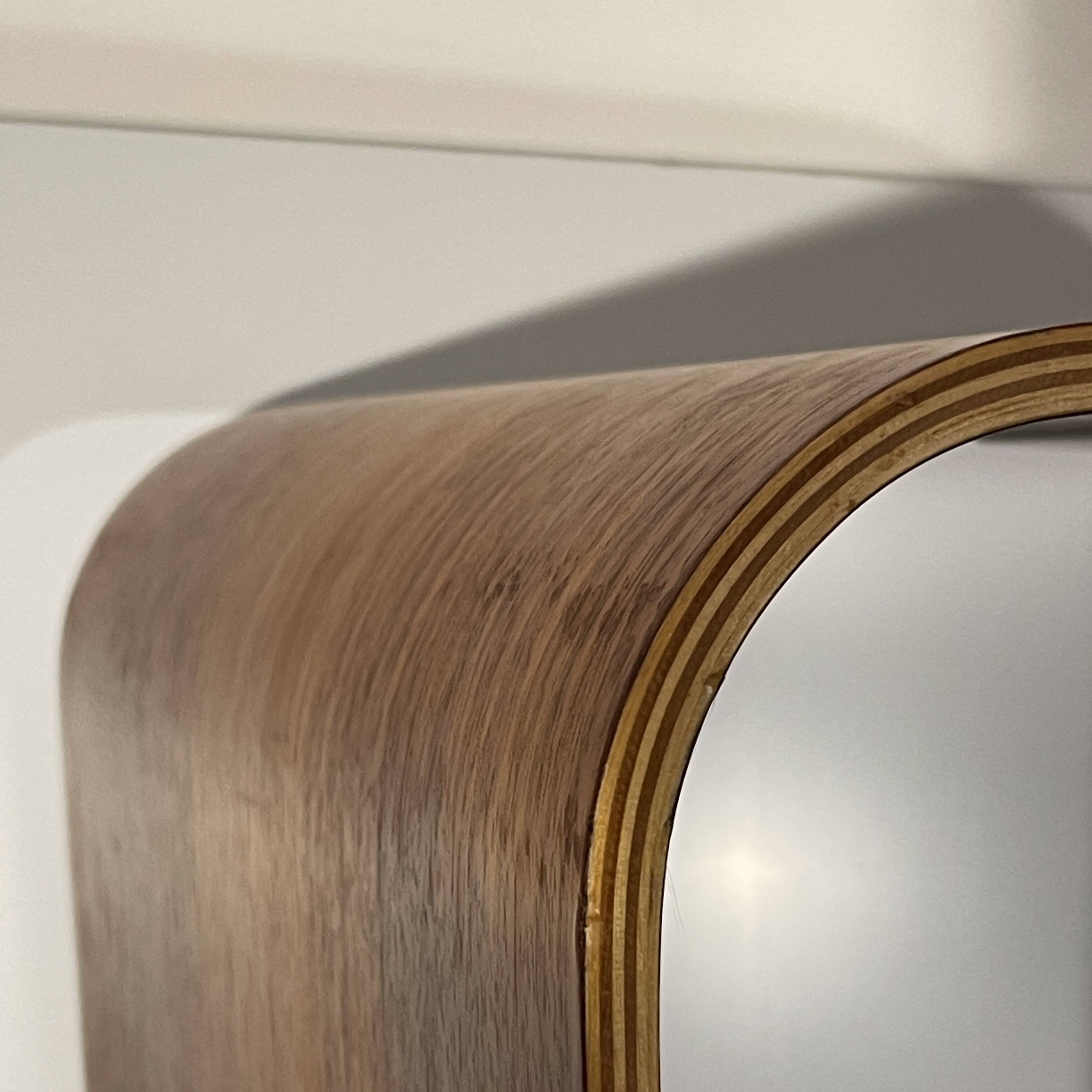 Pair of stools / side tables, rosewood aluminum, multi-plex wood