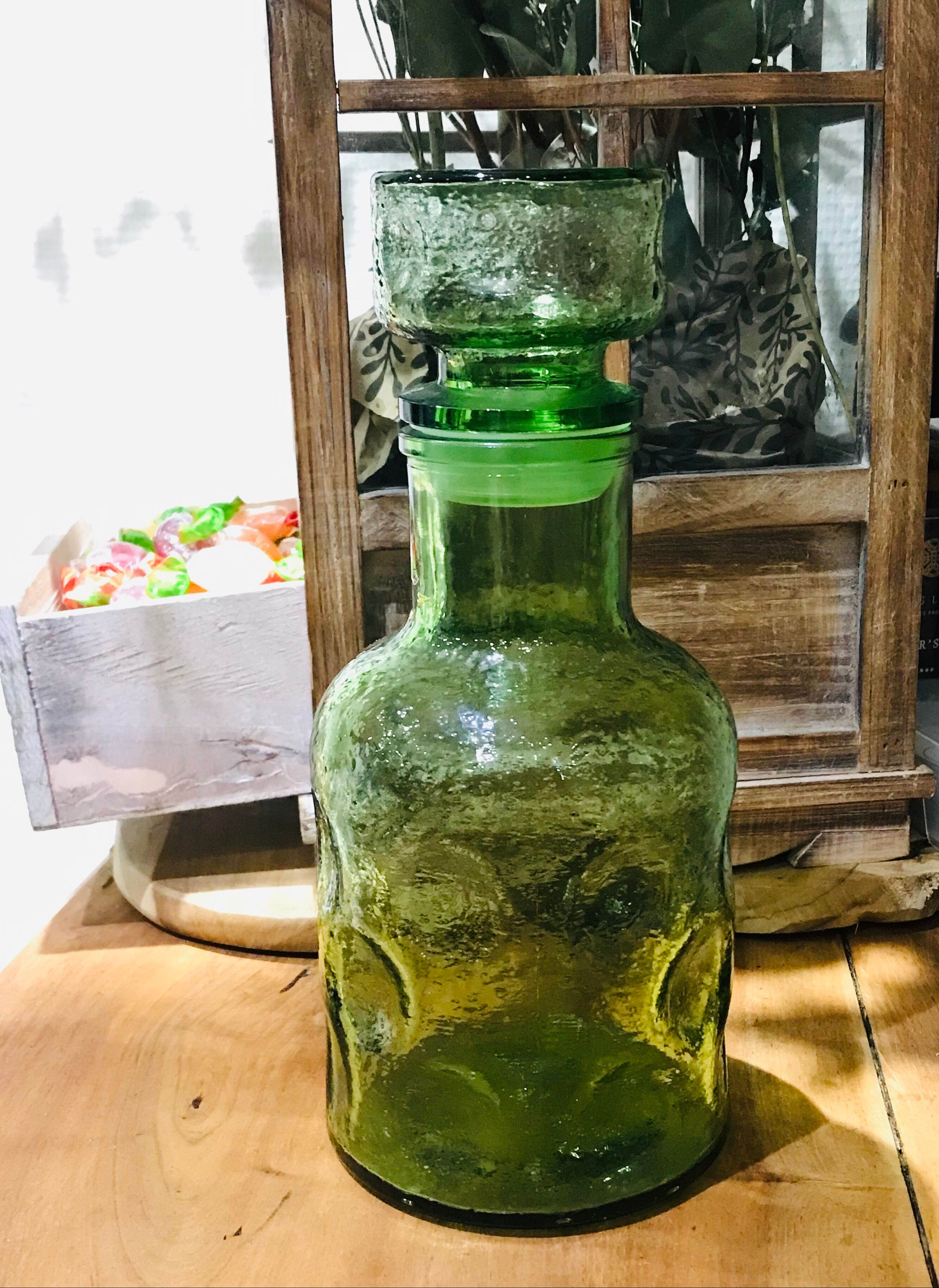 Carafe verre bulle années 70