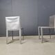 Grey leather dining chairs by Cattelan Italy, set of 8 - 1980s