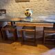 Dining table and 3 Ripples stools by Toyo Ito.