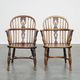 Set of 2 beautiful antique 18th-century English lowback Windsor dining chairs