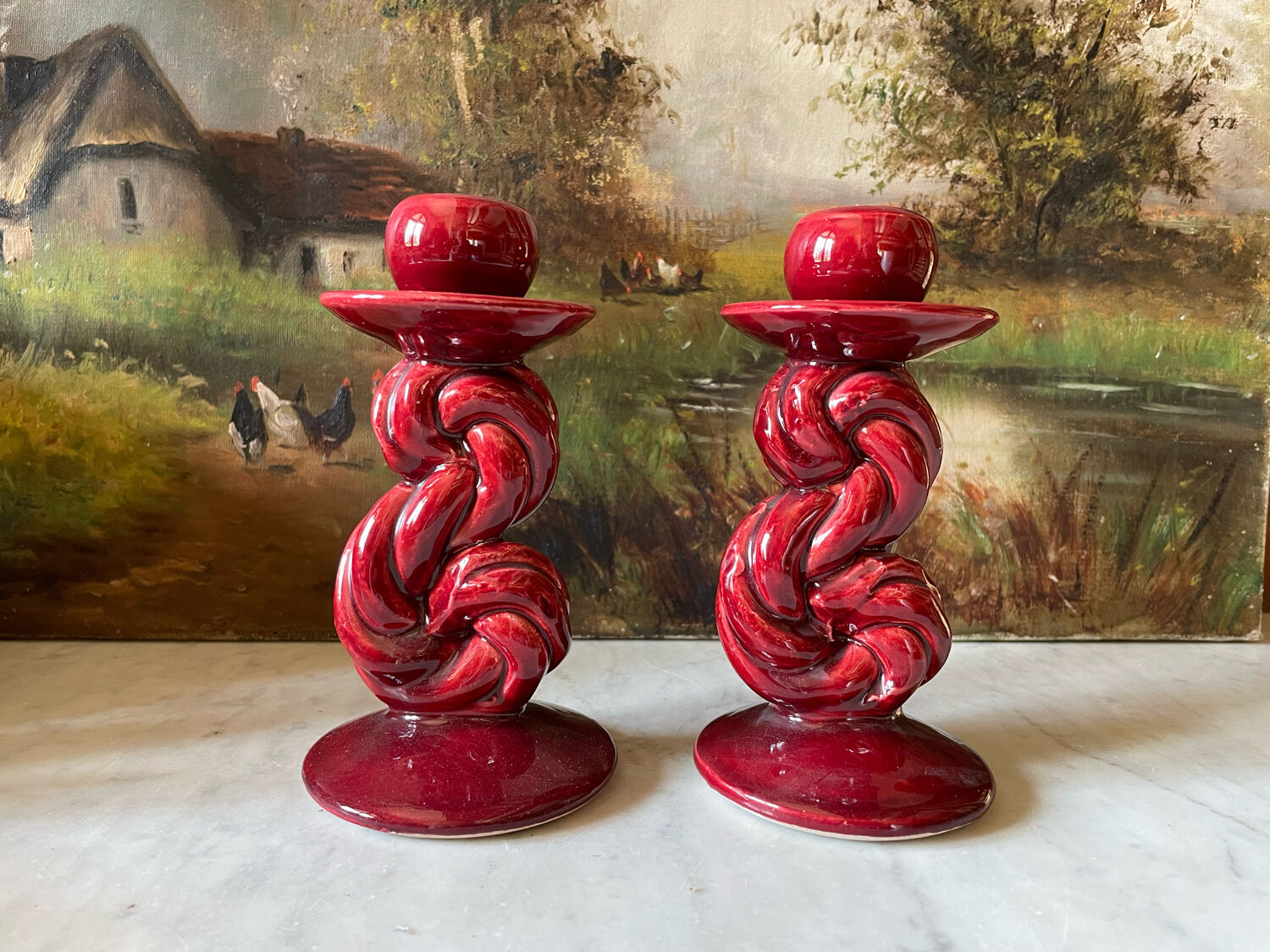 Ceramic candlesticks 1950