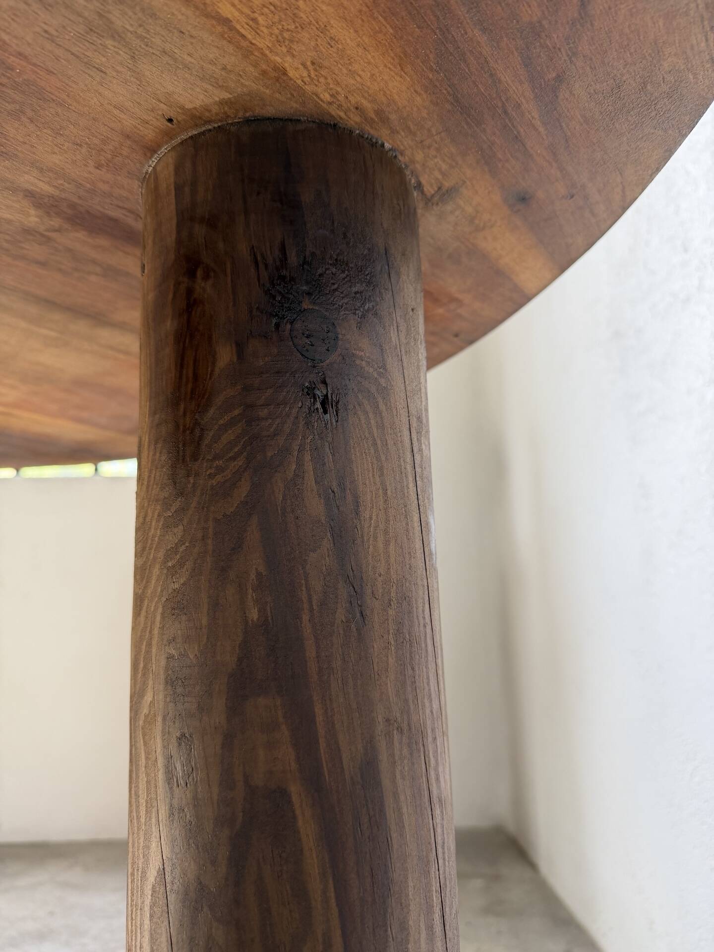 Round table 1950s constructivist walnut