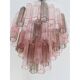 Contemporary Fume' and Pink “Tronchi” Murano Glass Chandelier