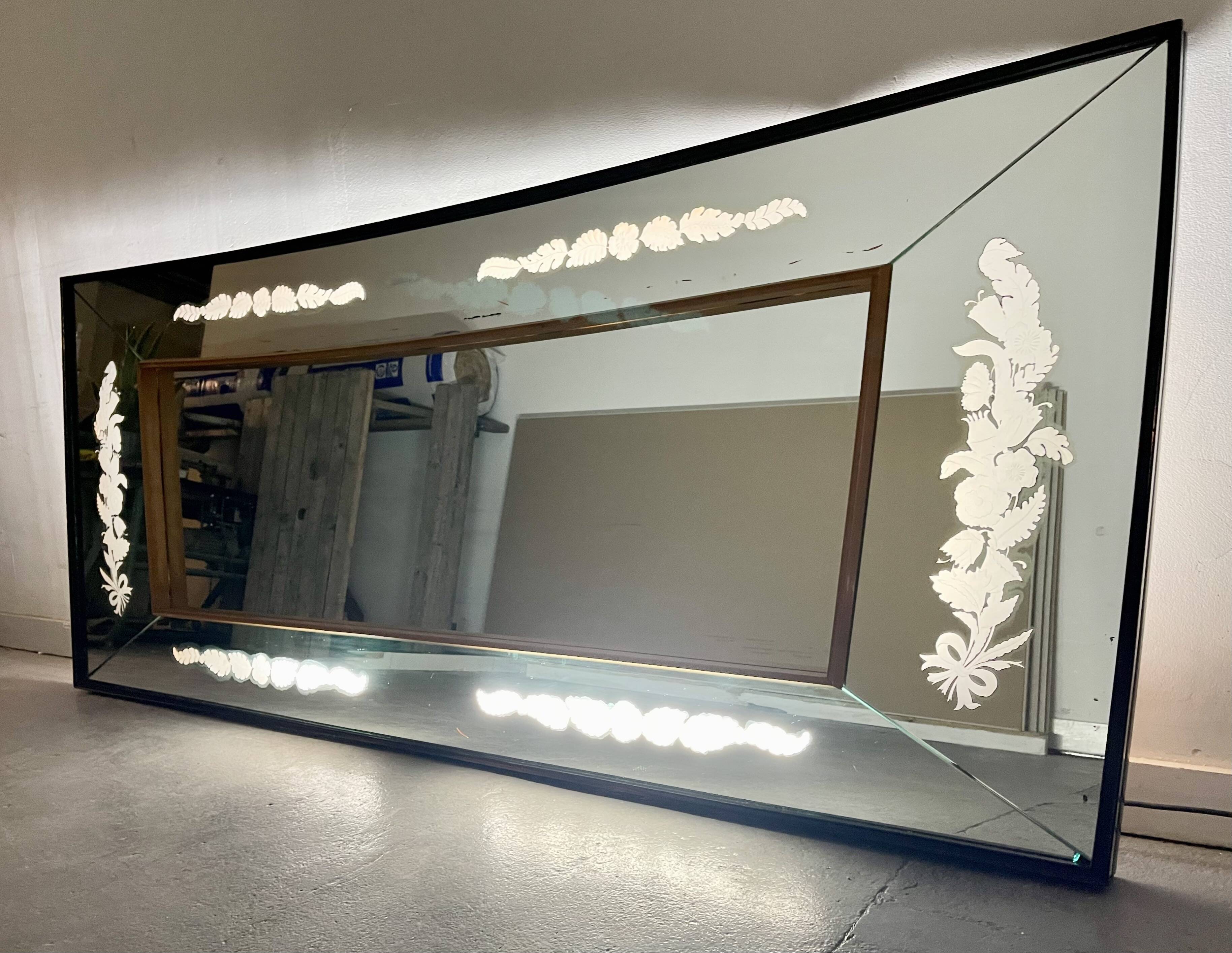 Large vintage wall mirror