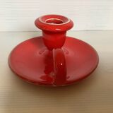 Red ceramic cellar rat candle holder