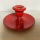 Red ceramic cellar rat candle holder