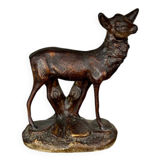 Terracotta sculpture of a young stag, Salvetti, 20th century