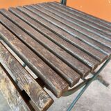 4 folding chairs vintage terrace bistro 60s in metal & wood