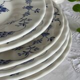 6 flat plates in English porcelain