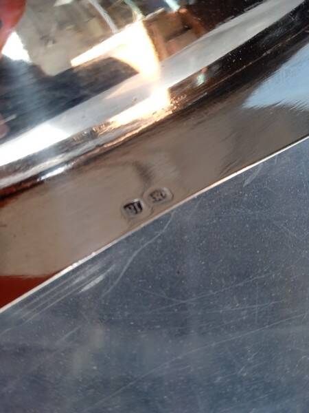 Louis XVI silver plated metal table centerpiece dish