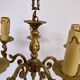 Lustre ancien doré à 5 lumières