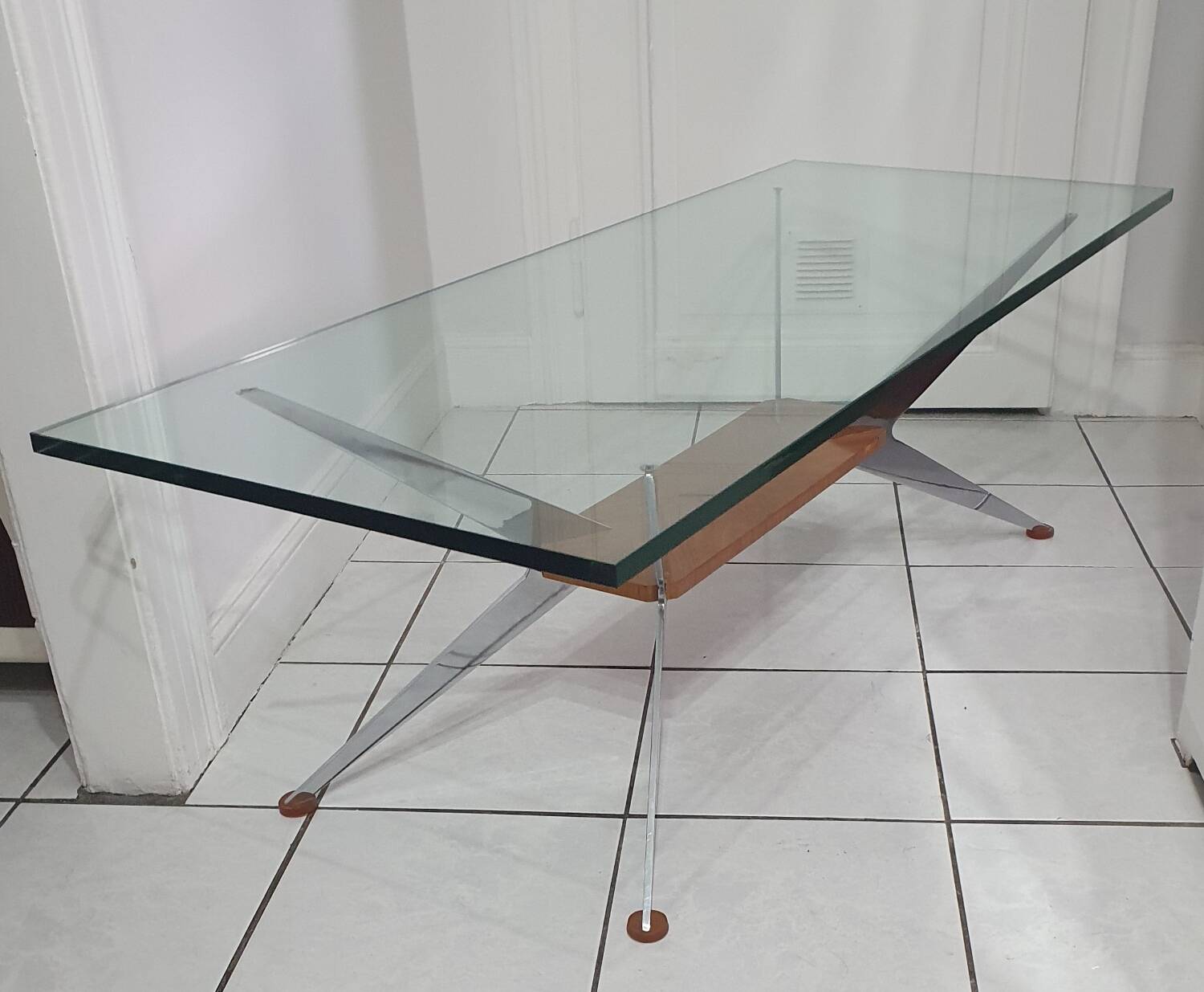 Coffee table with compass legs from the 60s