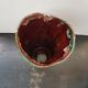 Old Ceramic Vase Form Trunk Brown Green Drips Vintage