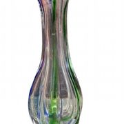 Pair of gourd-shaped glass vases with swirling decoration