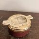 Mid-Century Modern Italian Silver Metal Leather Table Ashtray