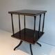 Rotating Table with Two Mahogany and Brass Platforms with Turned Columns.