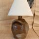 Lampe terre cuite , câble tissu neuf, abat-jour coton