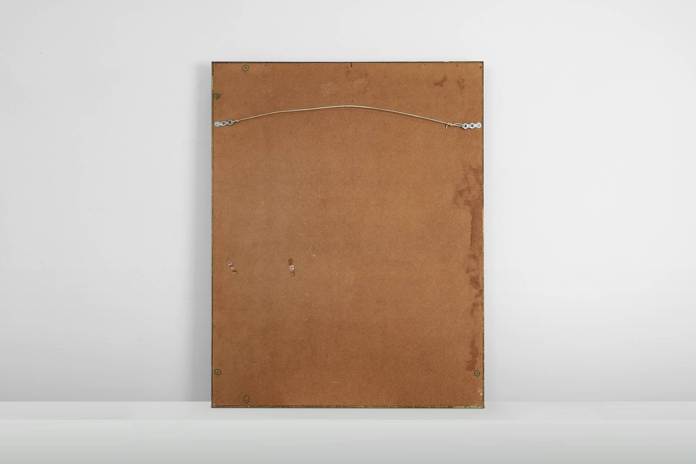 Wooden Mirror with Copper Details, Belgium 1970s