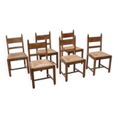Set of six French dining chairs