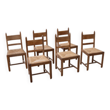 Set of six French dining chairs