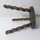 antique solid wood stool with twisted legs