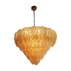 Lustre feuilles en verre
