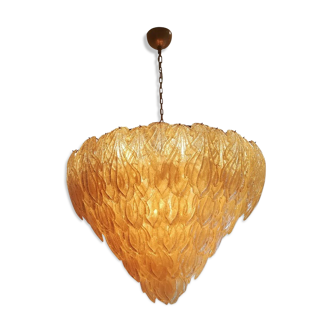 Lustre feuilles en verre de Murano