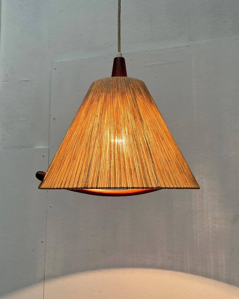 Teak pendant lamp Type 324 from the mid-century by Temde, 1960s.
