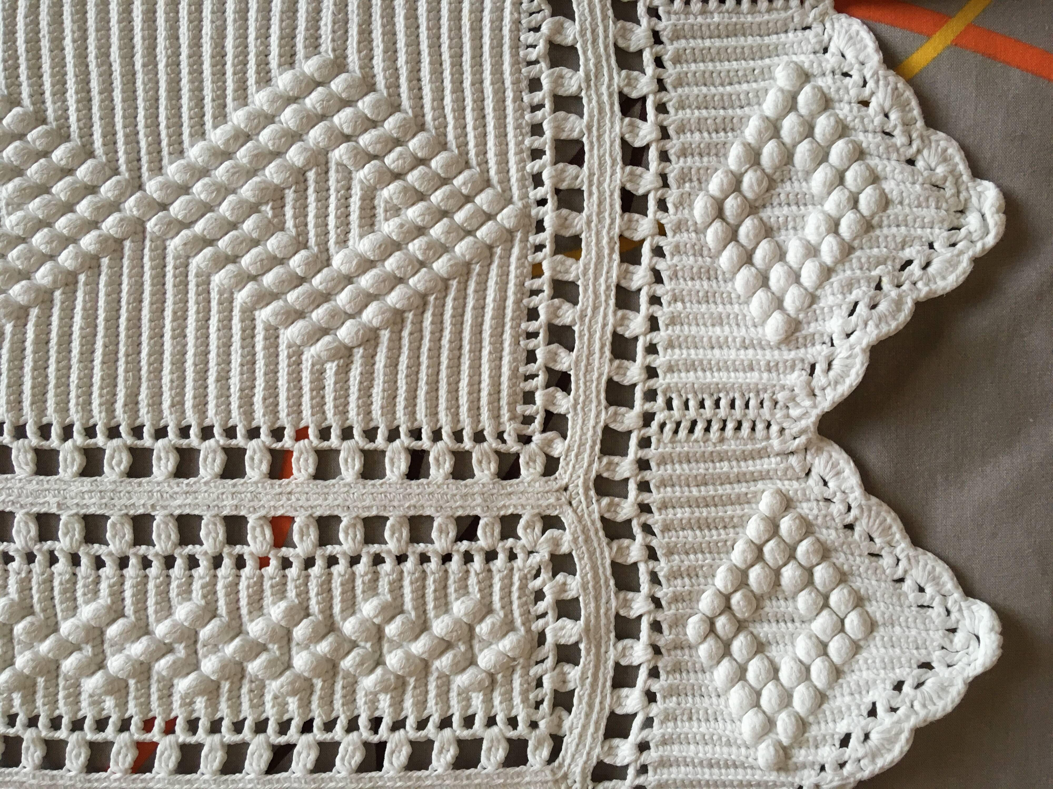 Handmade crochet diamond chair cover square