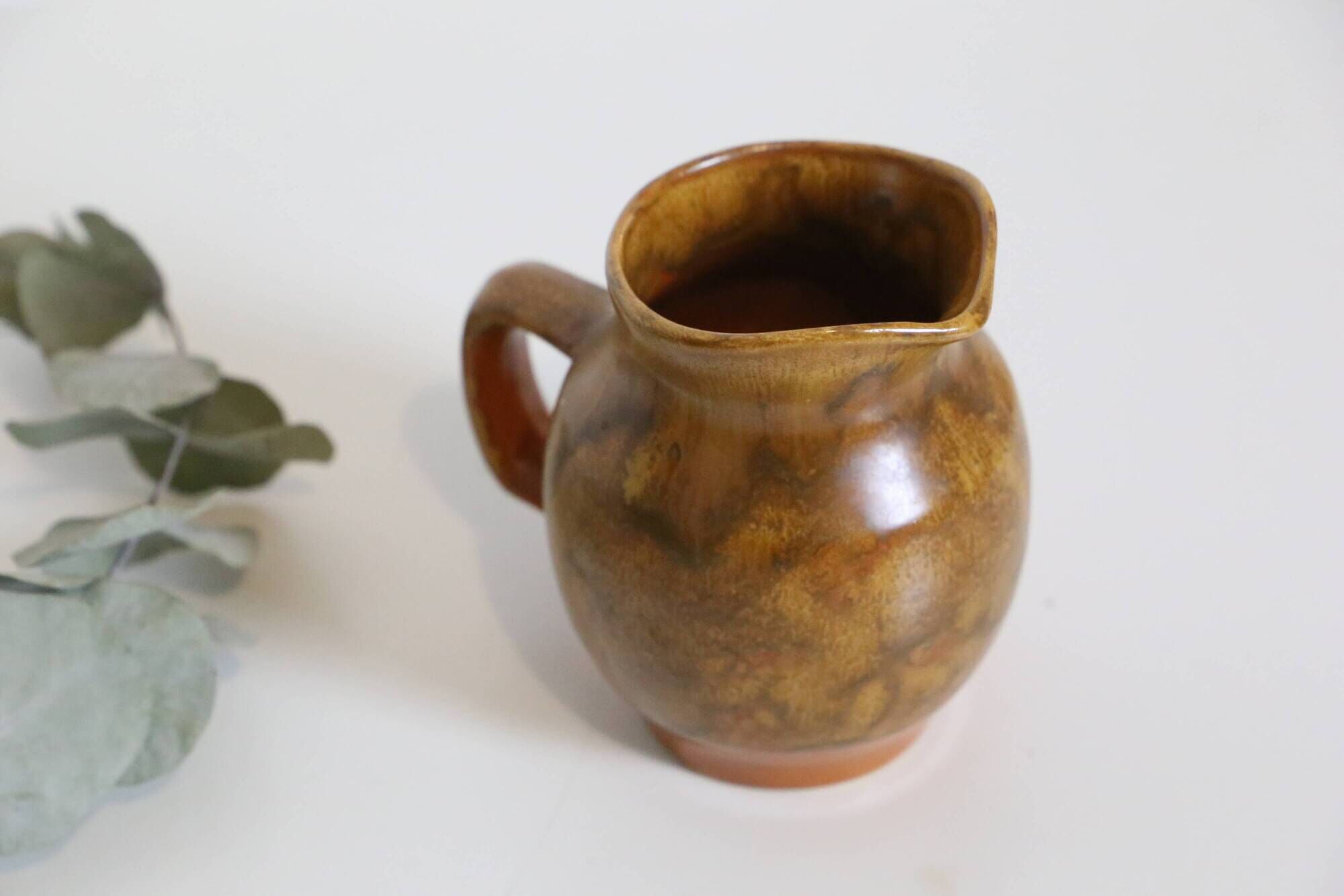 Stoneware milk pot, Henriot Quimper, made in France, vintage