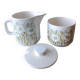 Hornsea Flower milk jug and jam pot. 1970. England