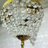 3-light bronze and crystal ceiling light