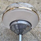 ceiling lamp, aluminum and chiseled glass, vintage, 50s