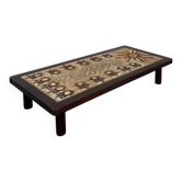Enamelled lava coffee table 1950 Chaty Vallauris
