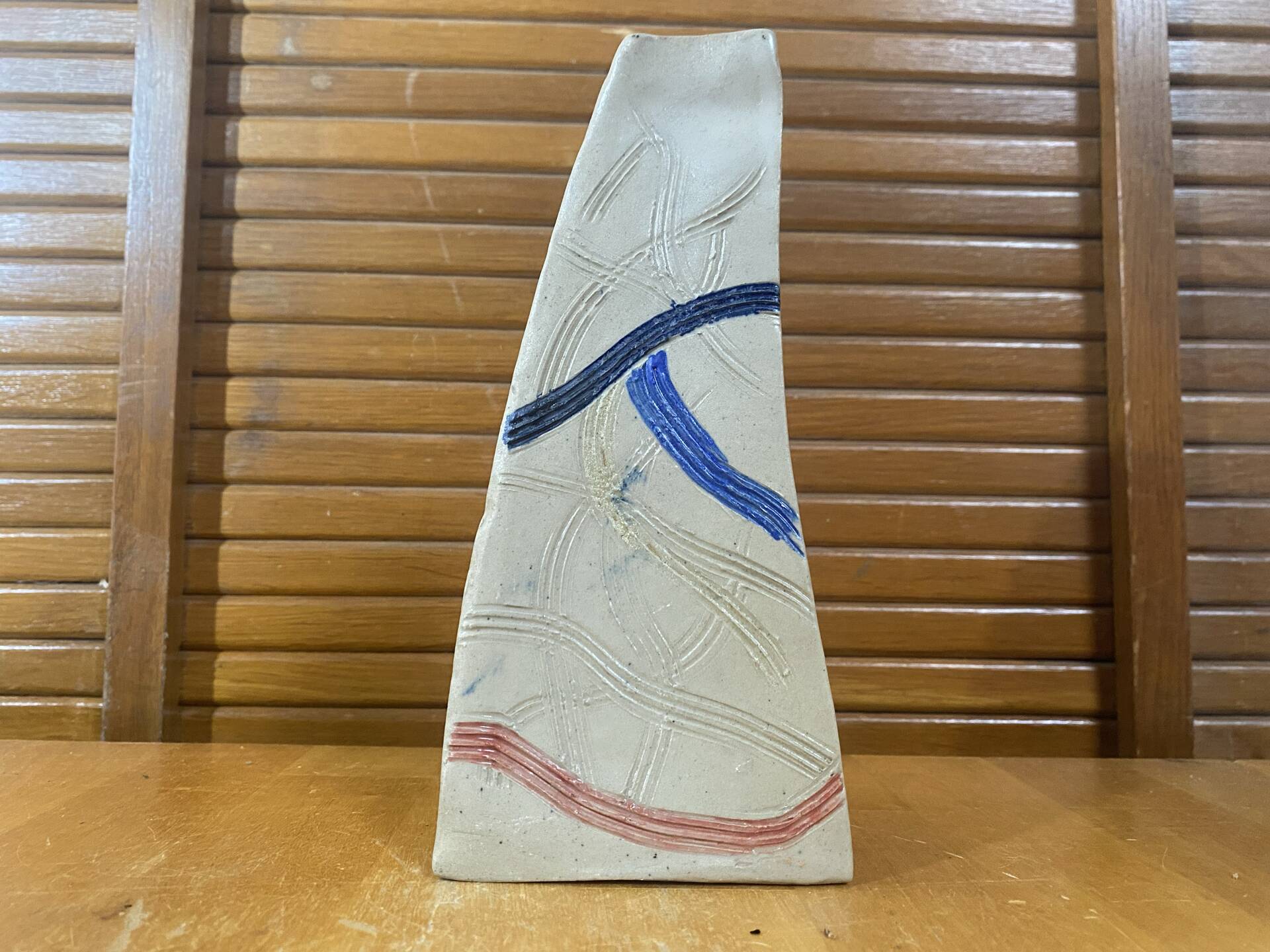 Hilborn vase pottery design grey ceramic geometric lines vintage
