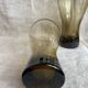 Six smoky glass soda glasses, Luminarc, 1970s.
