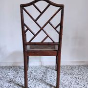 Asian canine armchair in wood in imitation of bamboo