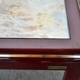 Vintage italian lacquered coffee table with mirror top & brass details from mario sabot
