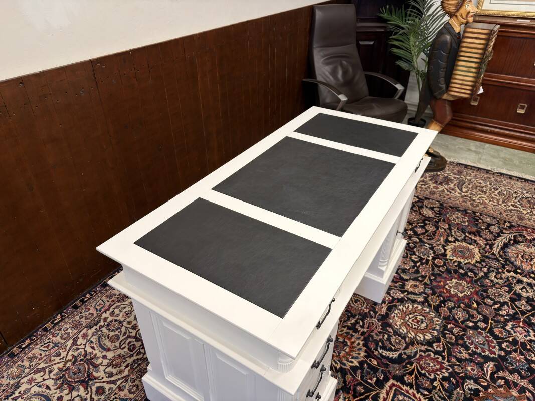 Classic English White Chesterfield Desk