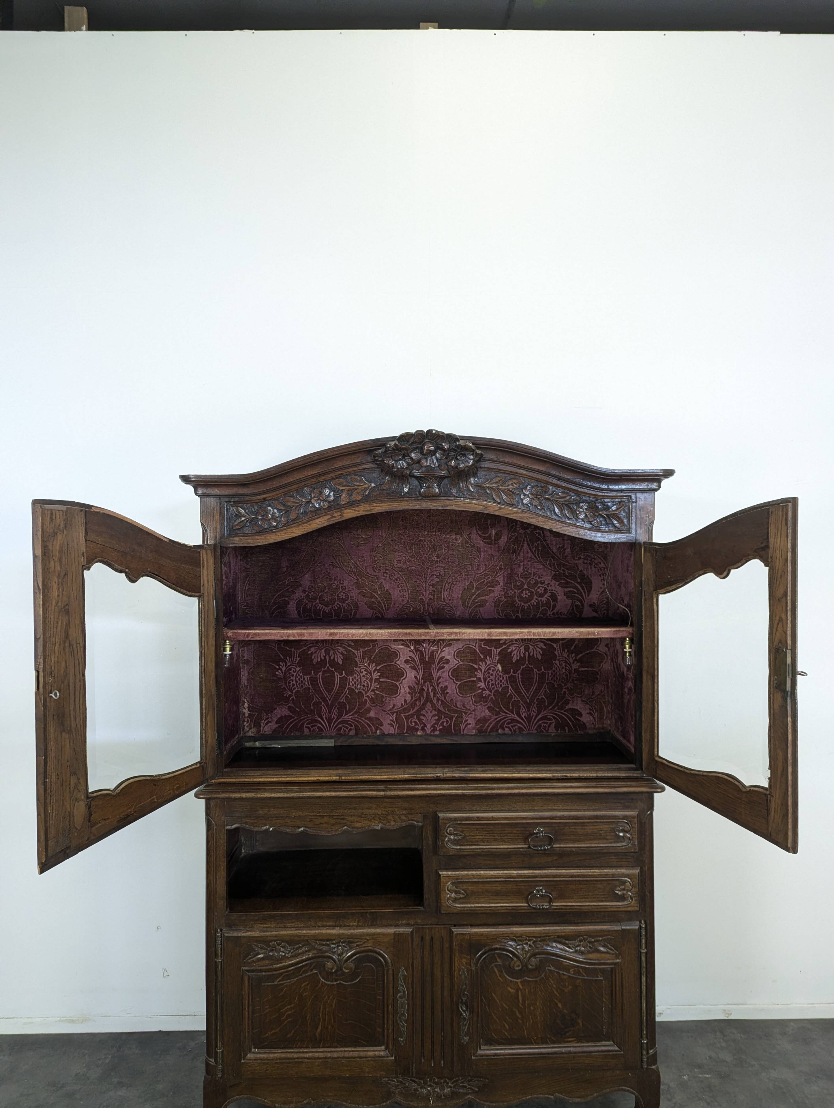 Norman oak glazed sideboard